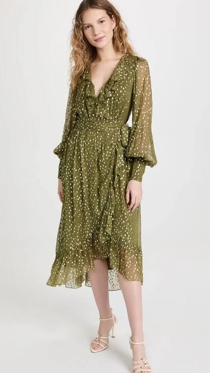 For rent a Zimmermann Lurex Wrap Midi Dress