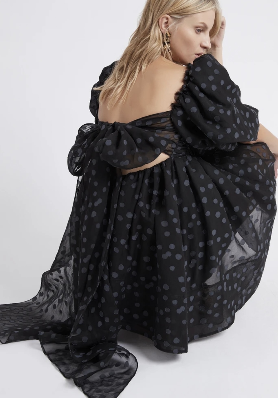 Rent a Aje La Piscine Puff Sleeve Bow Back Mini Dress