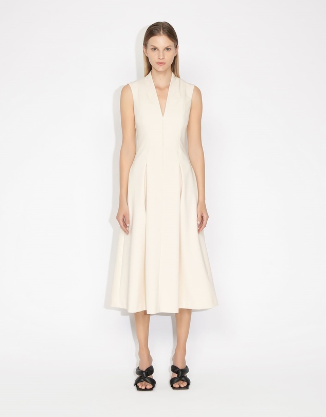Loan a Cue V Neck Flared Hem Dress
