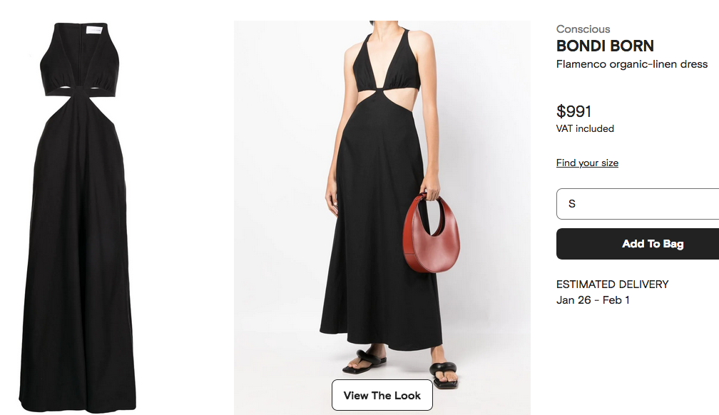 For rent a Bondi Born Bondi Born Flamenco Organic Black Linen Dress