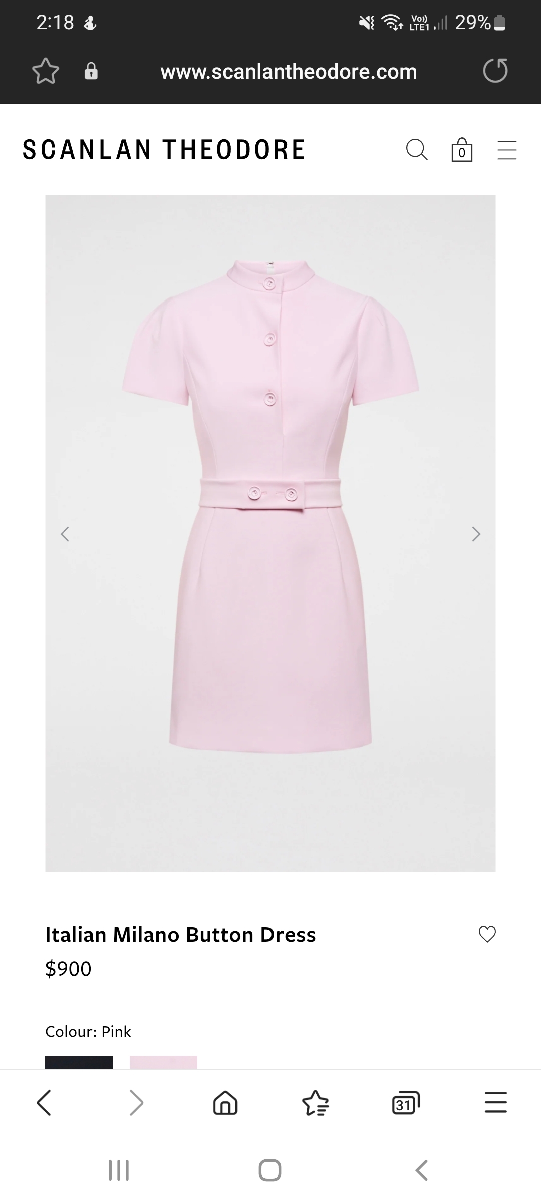 Formal rental Scanlan Theodore Italian Milano Button Dress