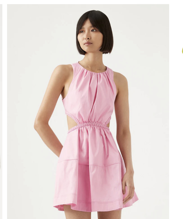 Designer rental Aje Voyage Braided Cut Out Mini Dress