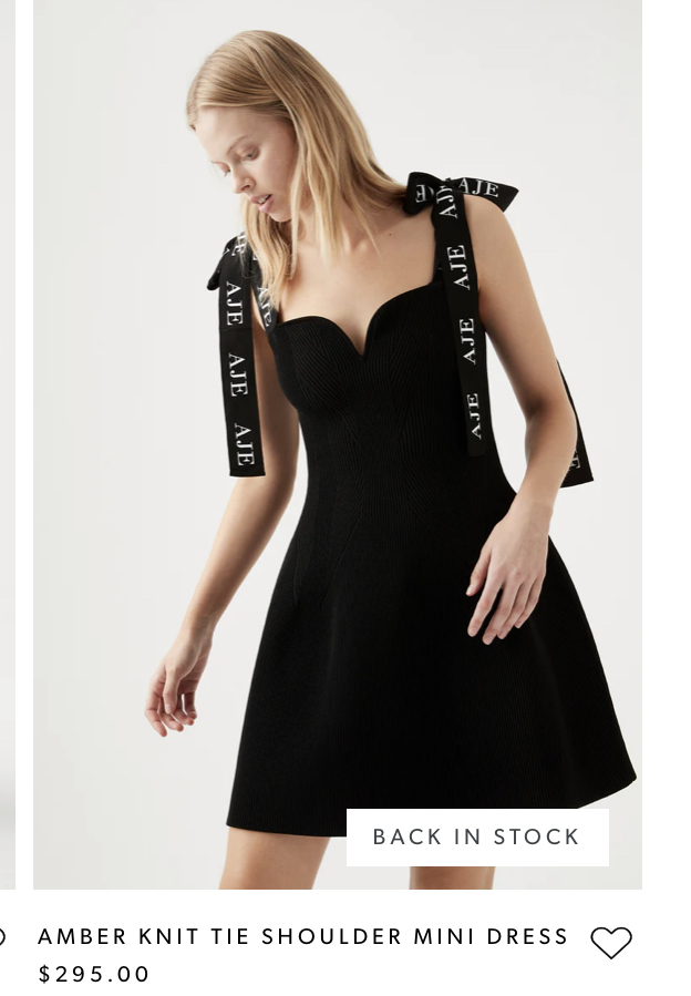 Designer rental Aje Amber Knit Tie Shoulder Mini