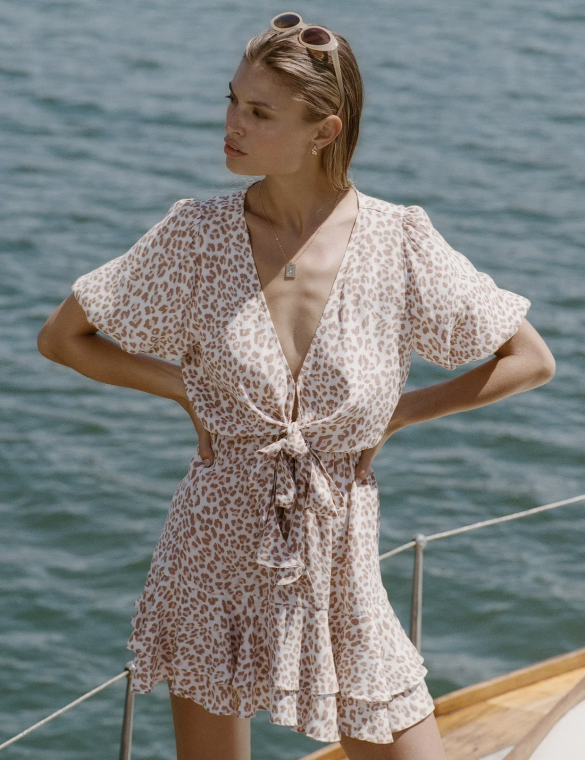 Hire a Kivari Zion Leopard Tie Front Mini