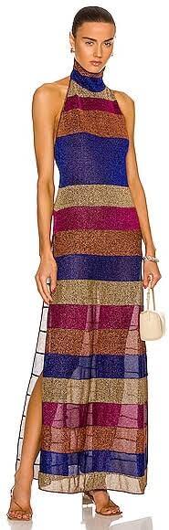 Loan a Oseree Lumiere Striped Turtleneck Dress