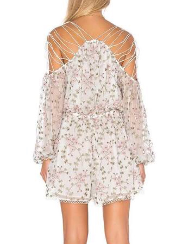 Formal rental Zimmermann Lucia Silk Embroidery Playsuit