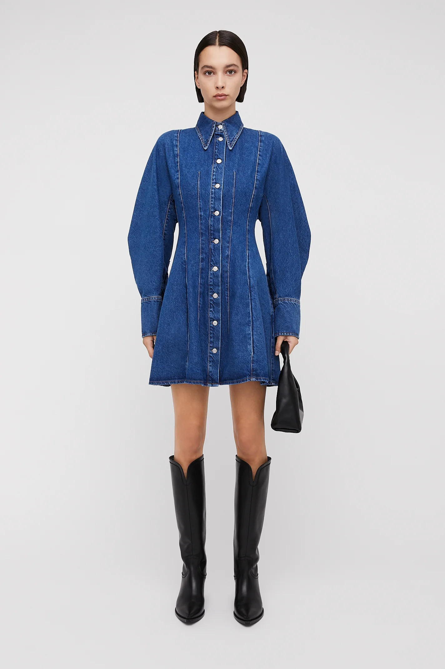 Rental Scanlan Theodore Denim Cocoon Sleeve Mini Dress