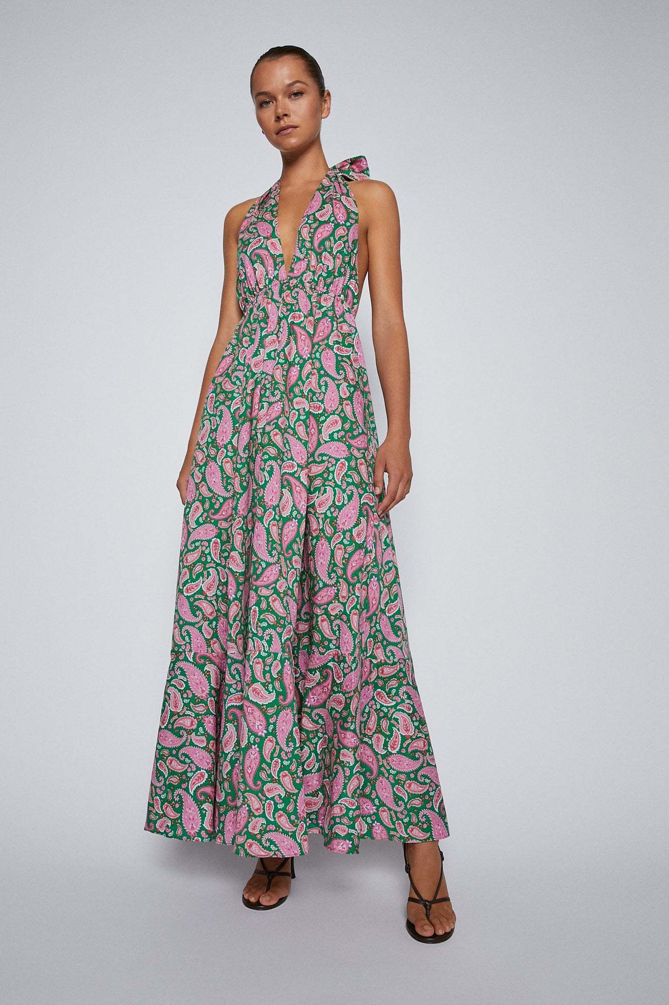 Borrow a Scanlan Theodore Cotton Paisley Halter Dress