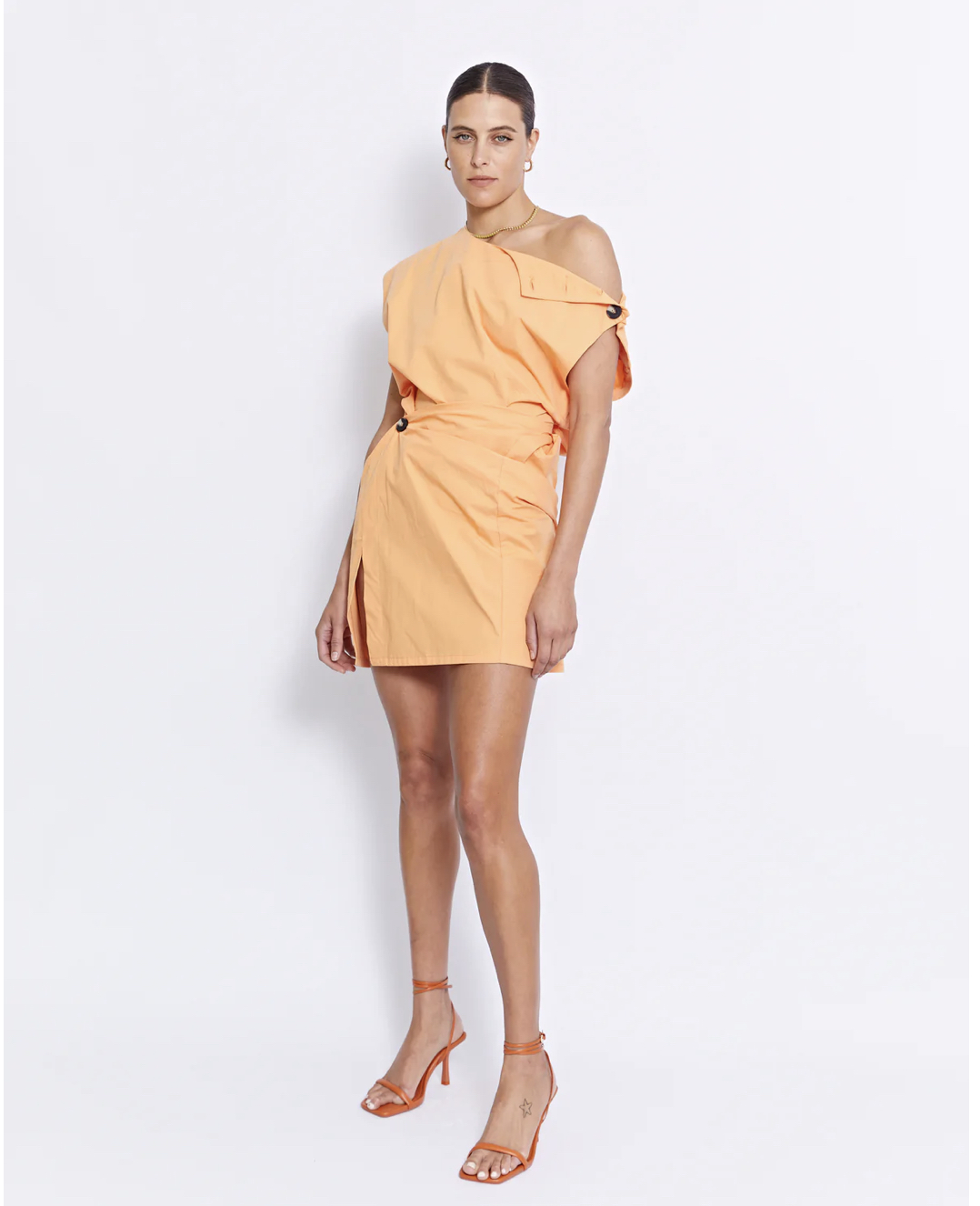 Designer rental Pfeiffer Grenada Mini Twist Dress | Tangerine