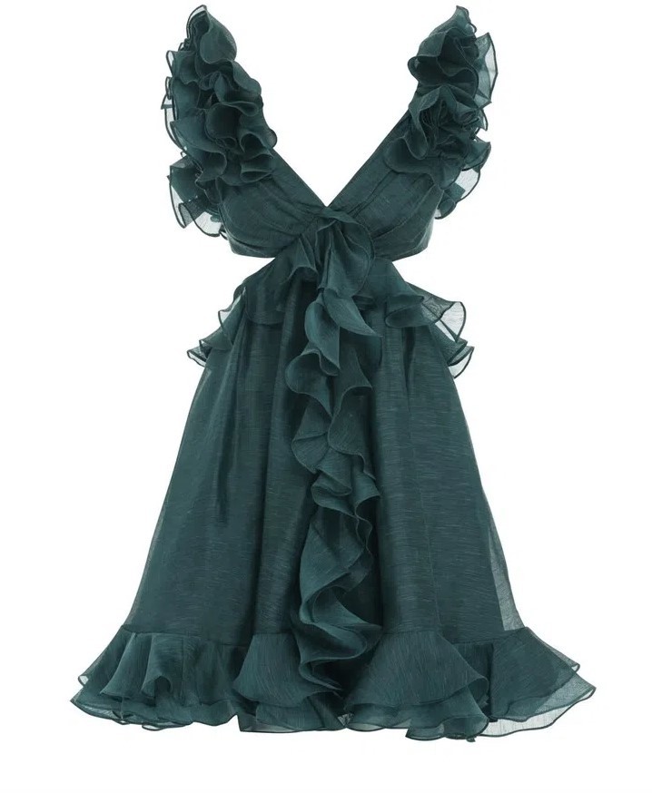 Loan a Zimmermann Ladybeetle Ruffle Mini Dress