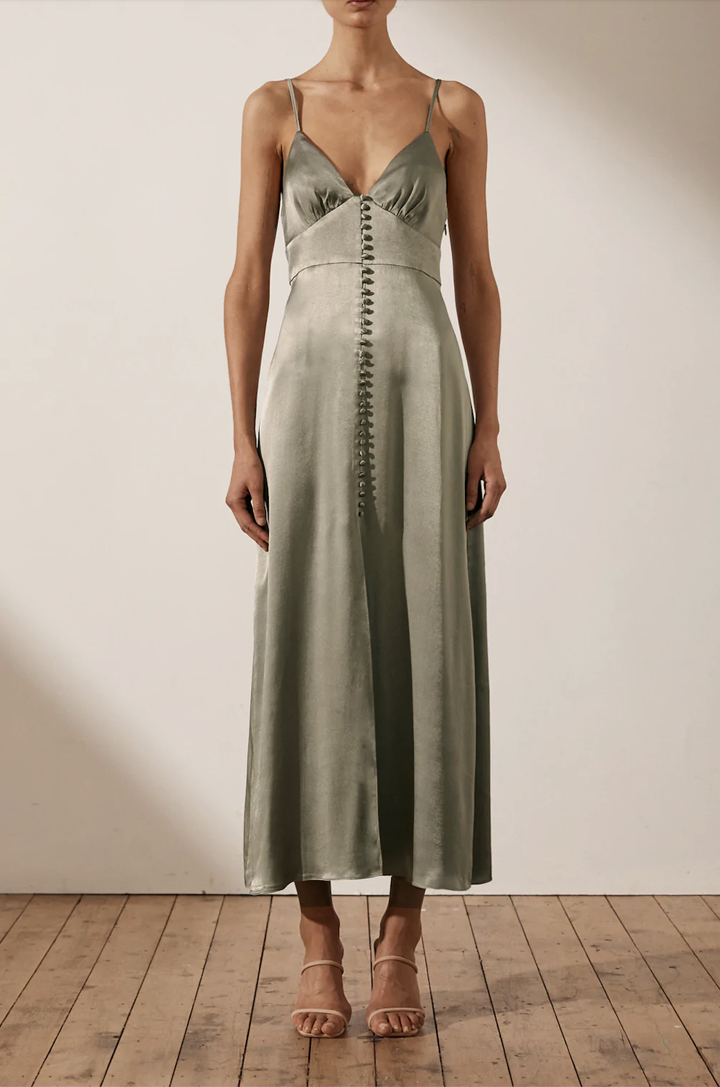 Formal rental Shona Joy La Lune Cocktail Midi Dress In Sage
