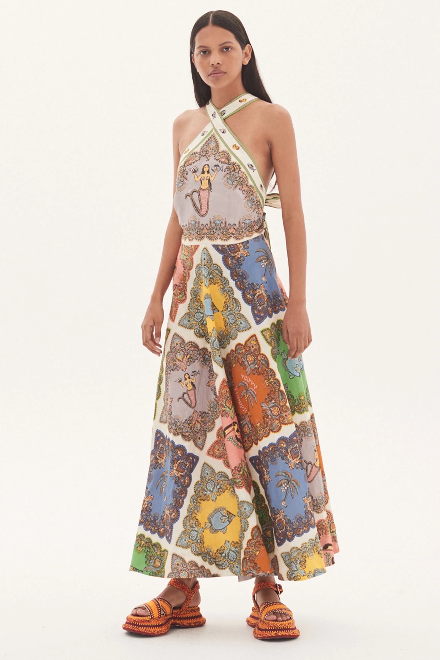 Rental Alemais Trippy Troppo Halter Midi Dress