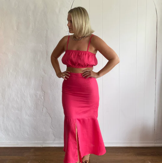 Rent a Coco Willow Lixouri Fuchsia Crop And Maxi Skirt