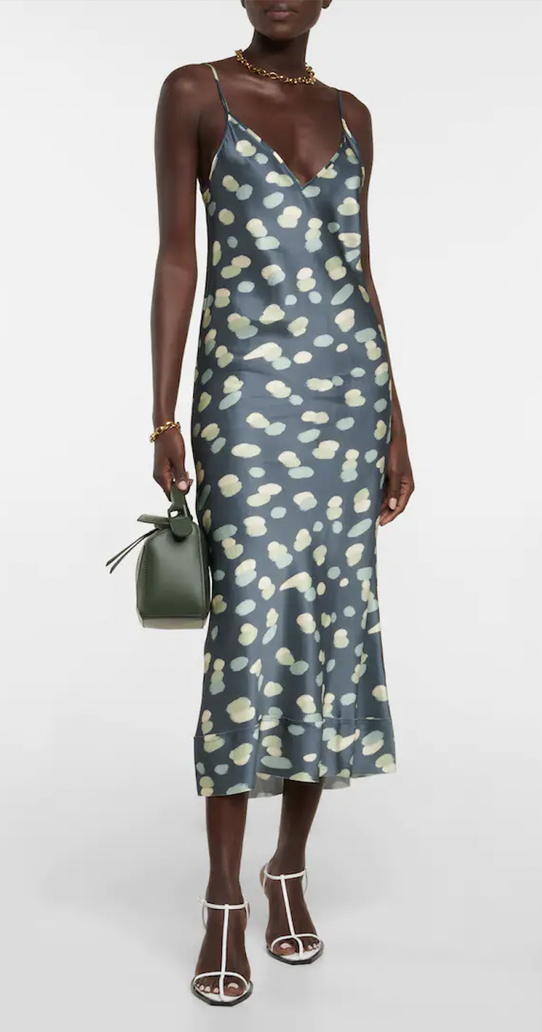 Designer rental Lee Mathews Bella Printed Silk Satin Slip Dress