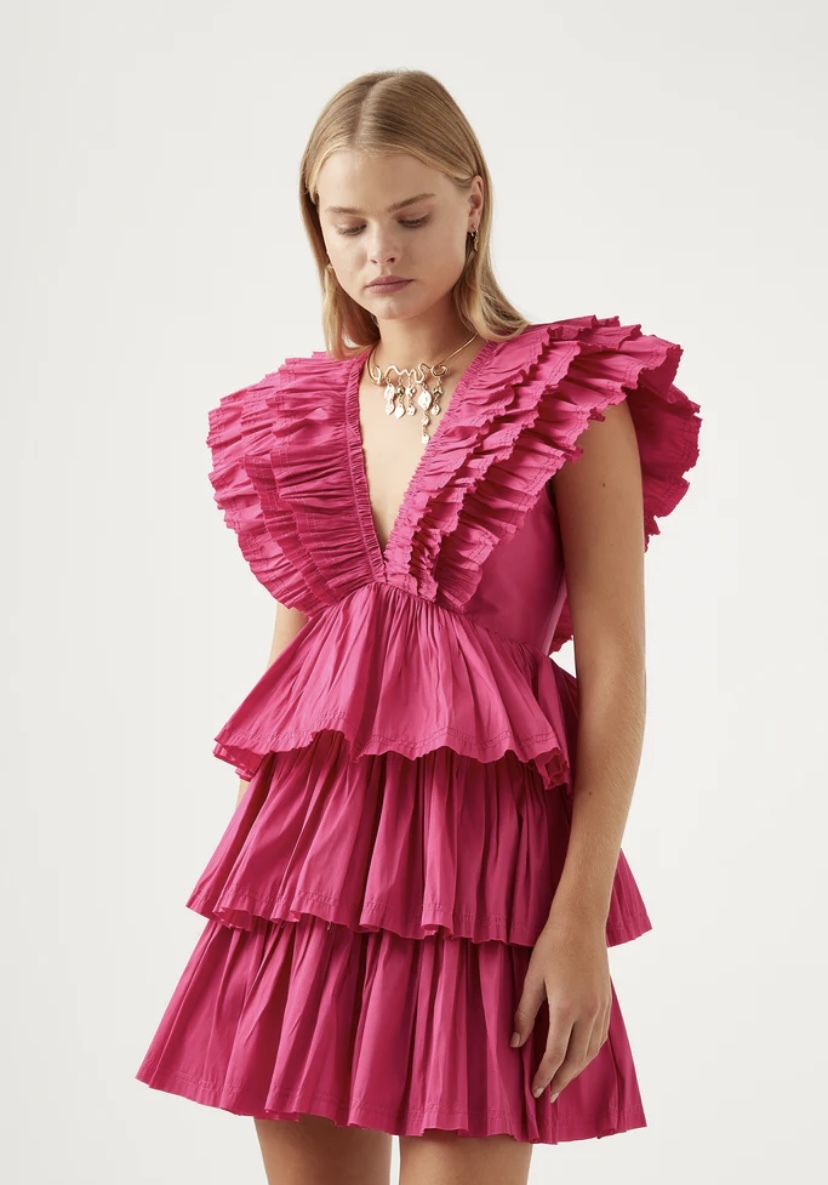Designer rental Aje Aje Rhythmic Frilled Mini Dress