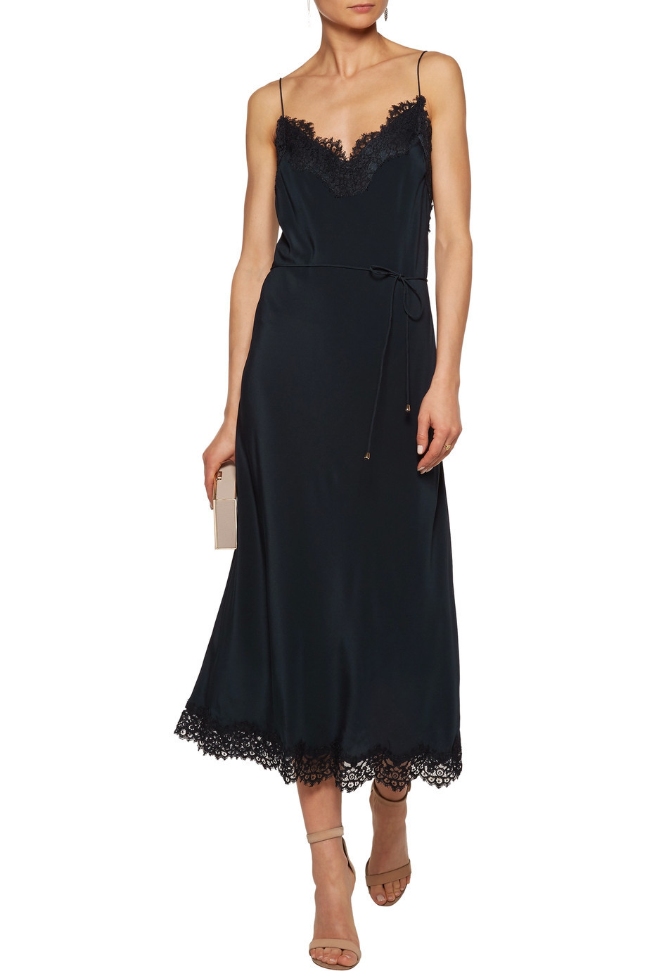 Formal rental Zimmermann Lace Trimmed Silk Midi Dress