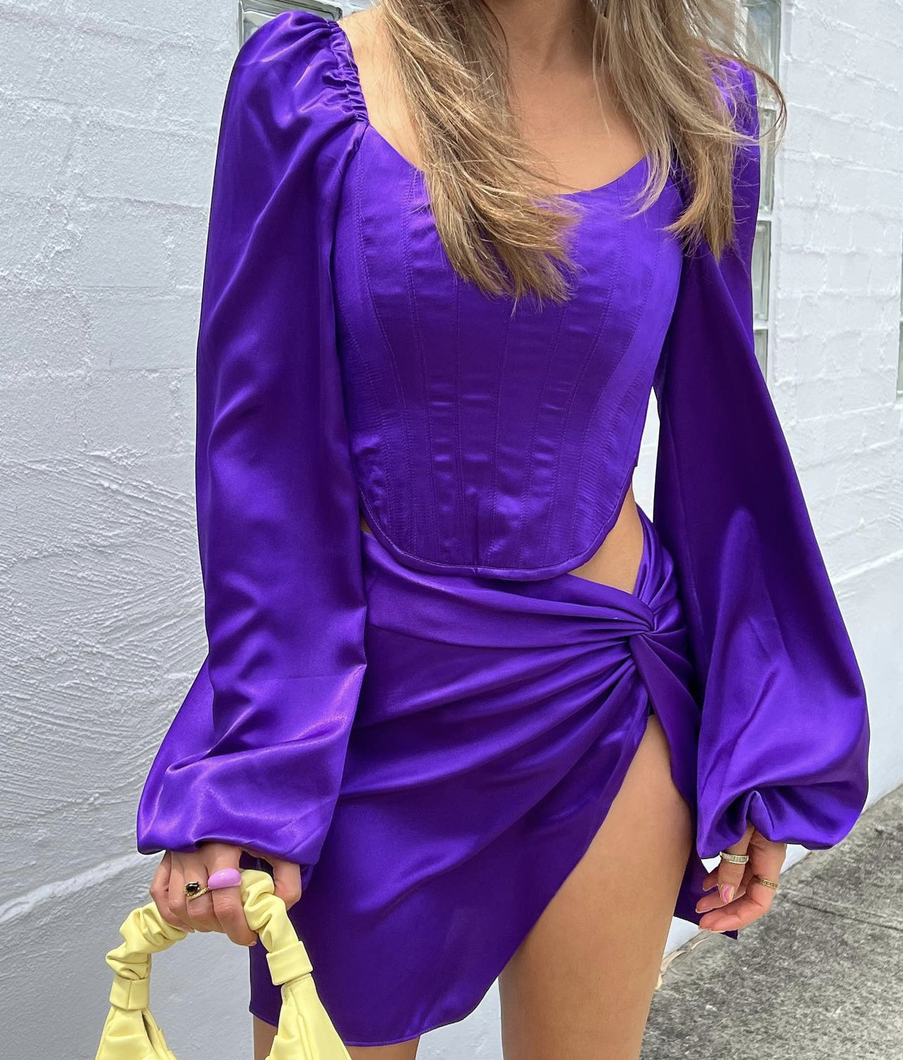 Cheap designer Khirzad Femme Khirzad Femme Corset Tie Adjustable Top & Mini Wrap Skirt