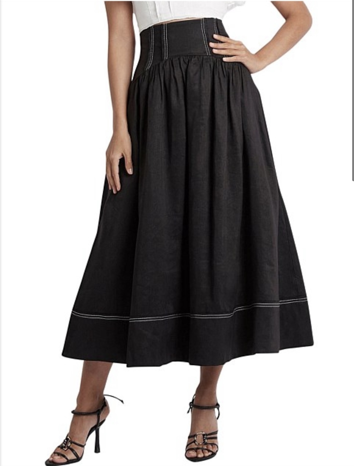 Designer rental Aje Vanades Flare Midi Skirt