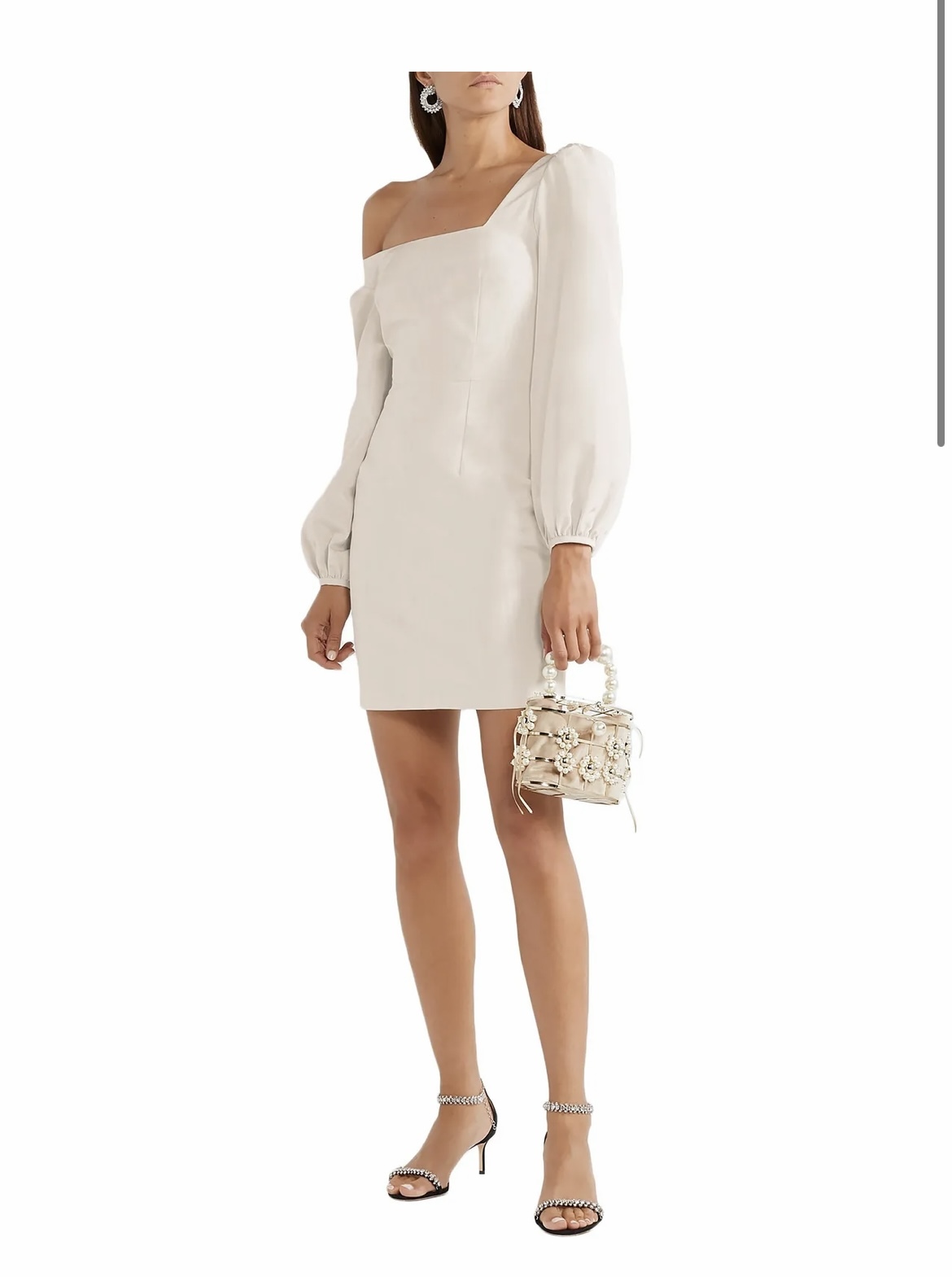 Rent a Racil One Shoulder Cotton Blend Moire Mini Dress