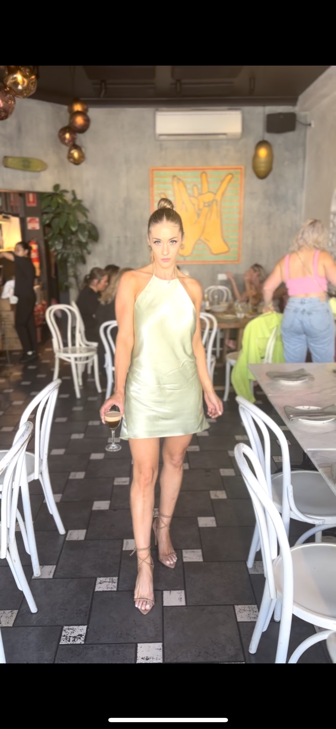 Formal rental Shona Joy Angelica Low Back Halter Mini Dress