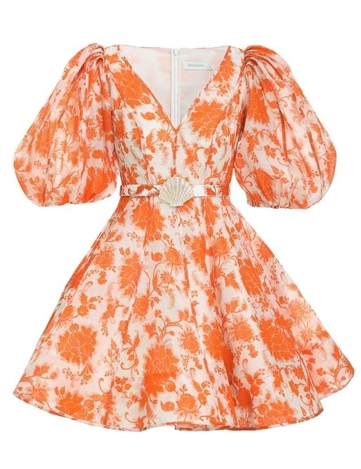 Cheap designer Zimmermann Zimmermann Postcard Puff Sleeve Mini Dress
