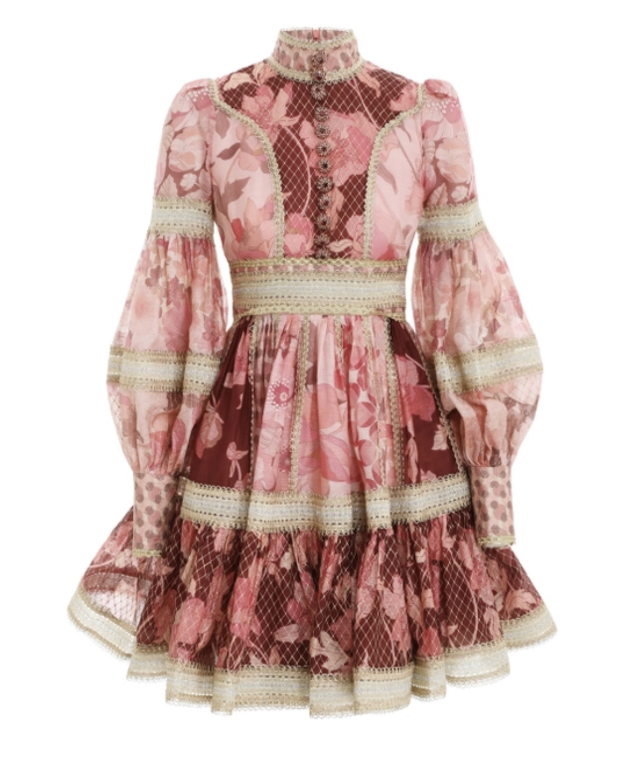 Rental Zimmermann Zimmermann Concert Spliced Trim Dress