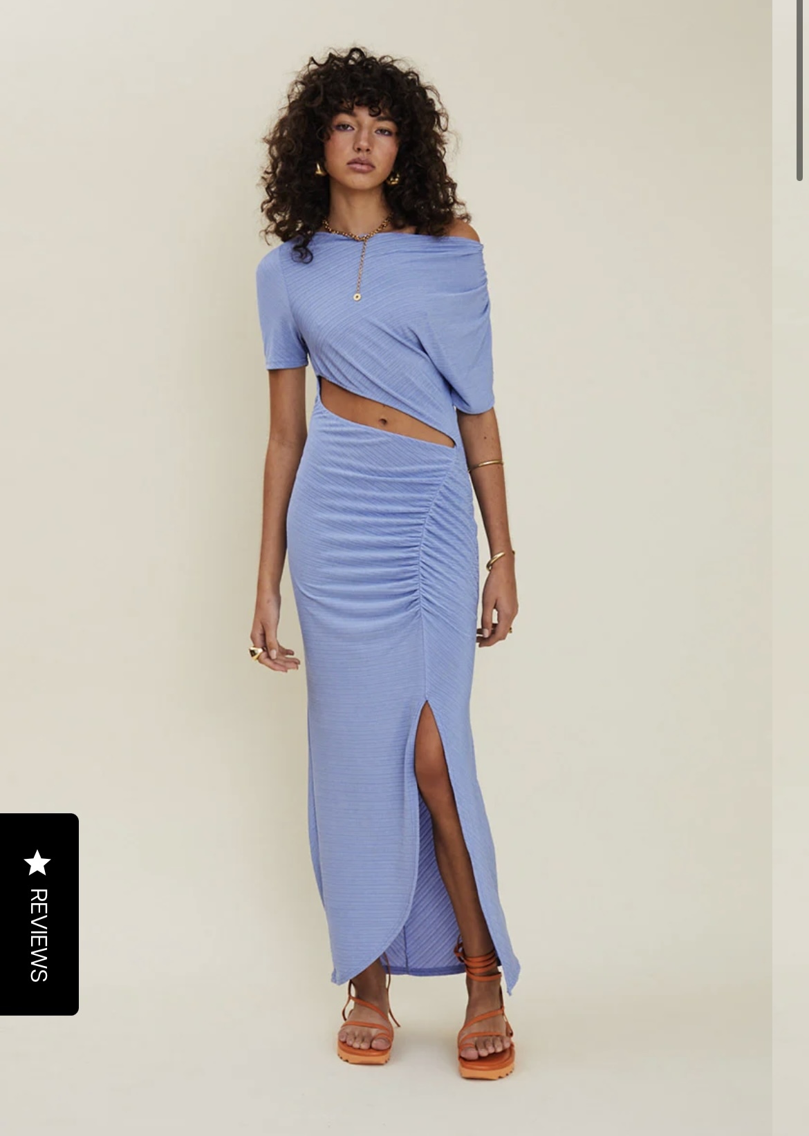 Hire a Suboo Ether Rouched Midi Dress Cornflower