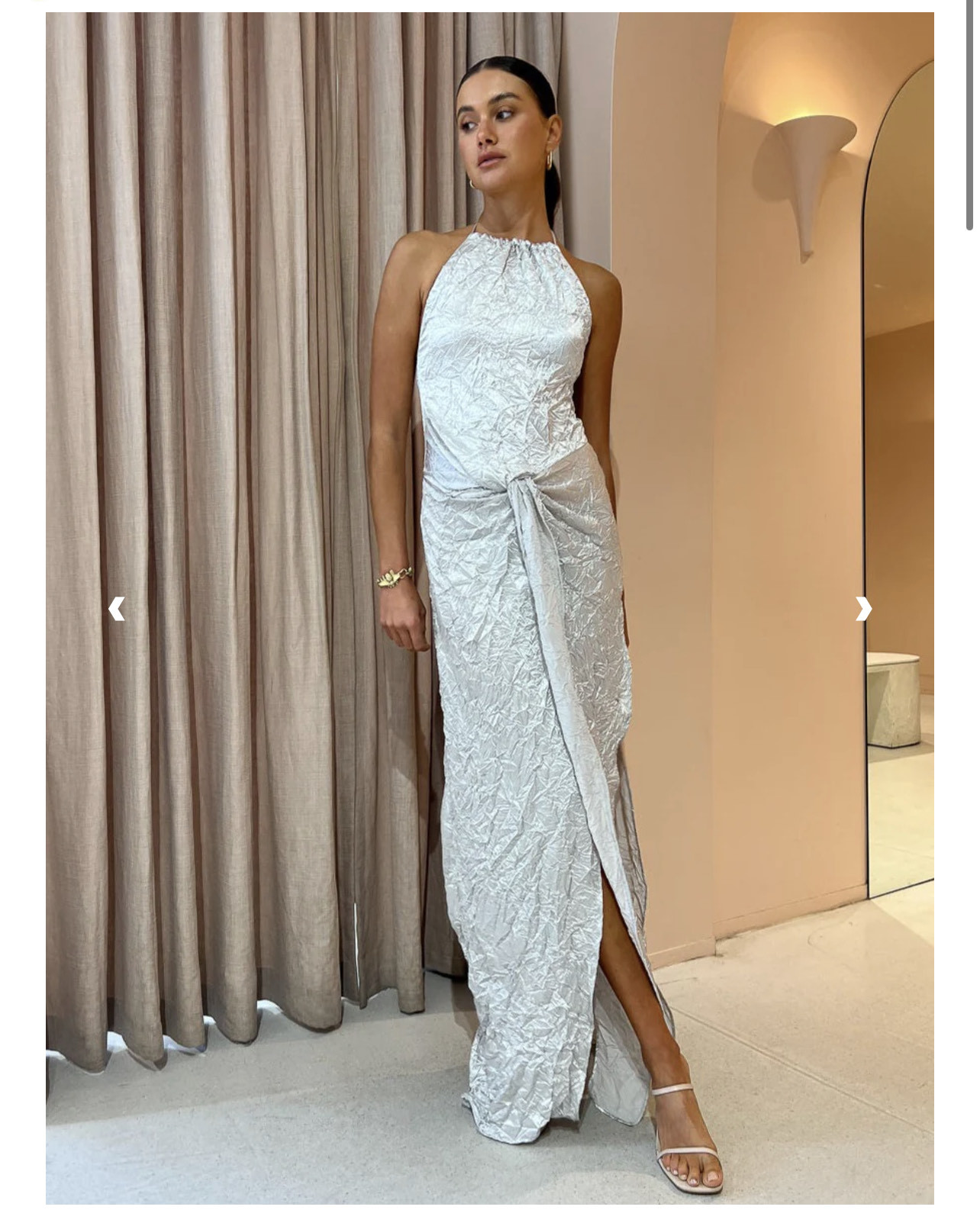 Designer rental One Fell Swoop One Fell Swoop Andrea Maxi In Silver Varakh