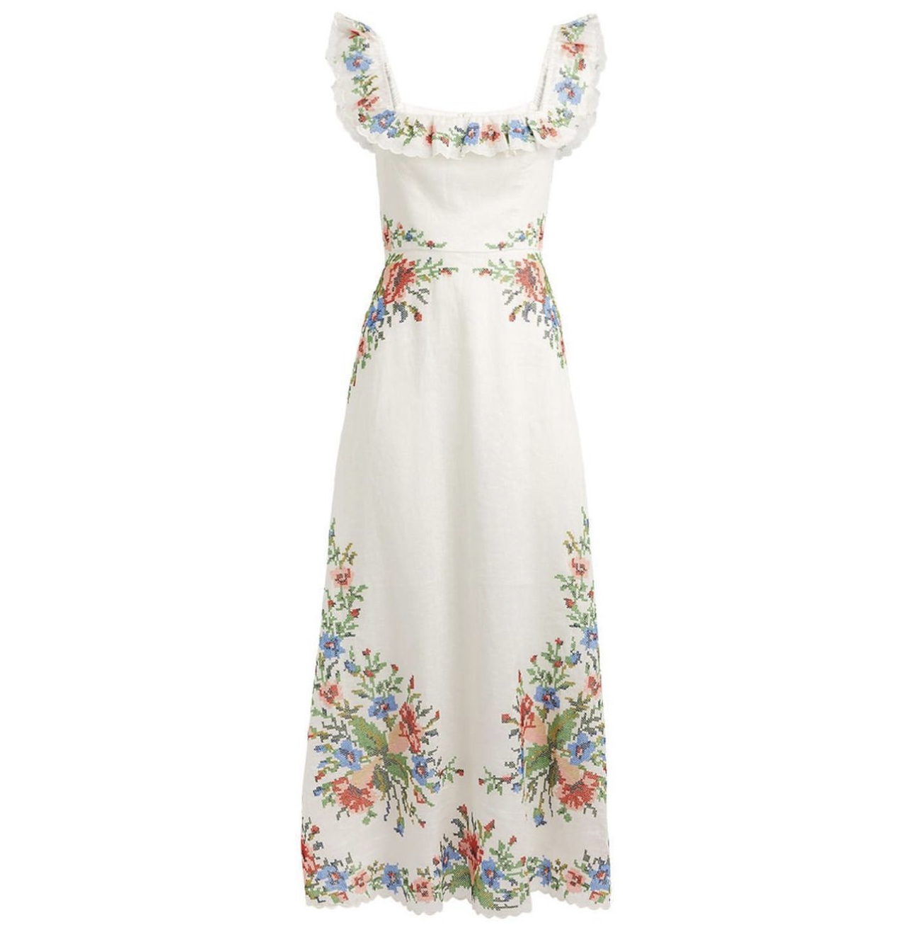 Loan a Zimmermann Juliette Cross Stitch Dress White