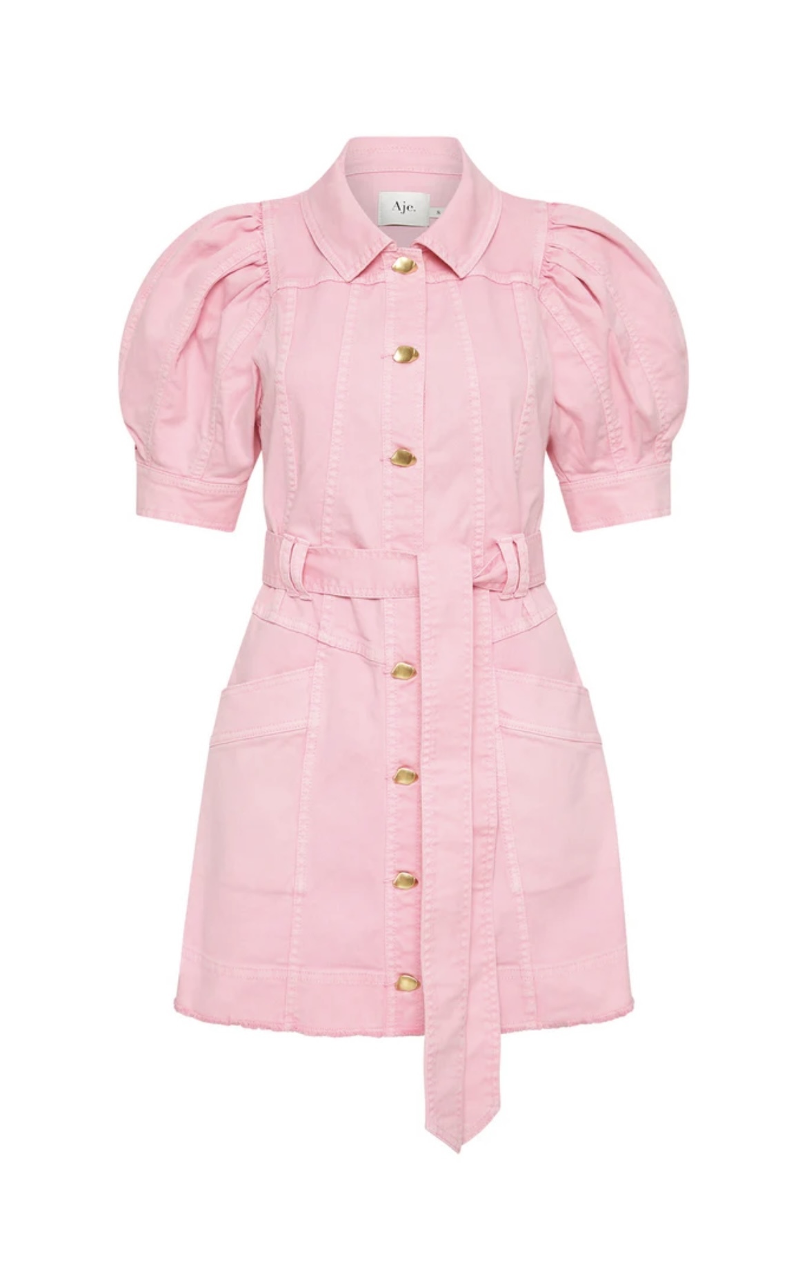 For rent a Aje Flora Denim Puff Sleeve Mini Dress