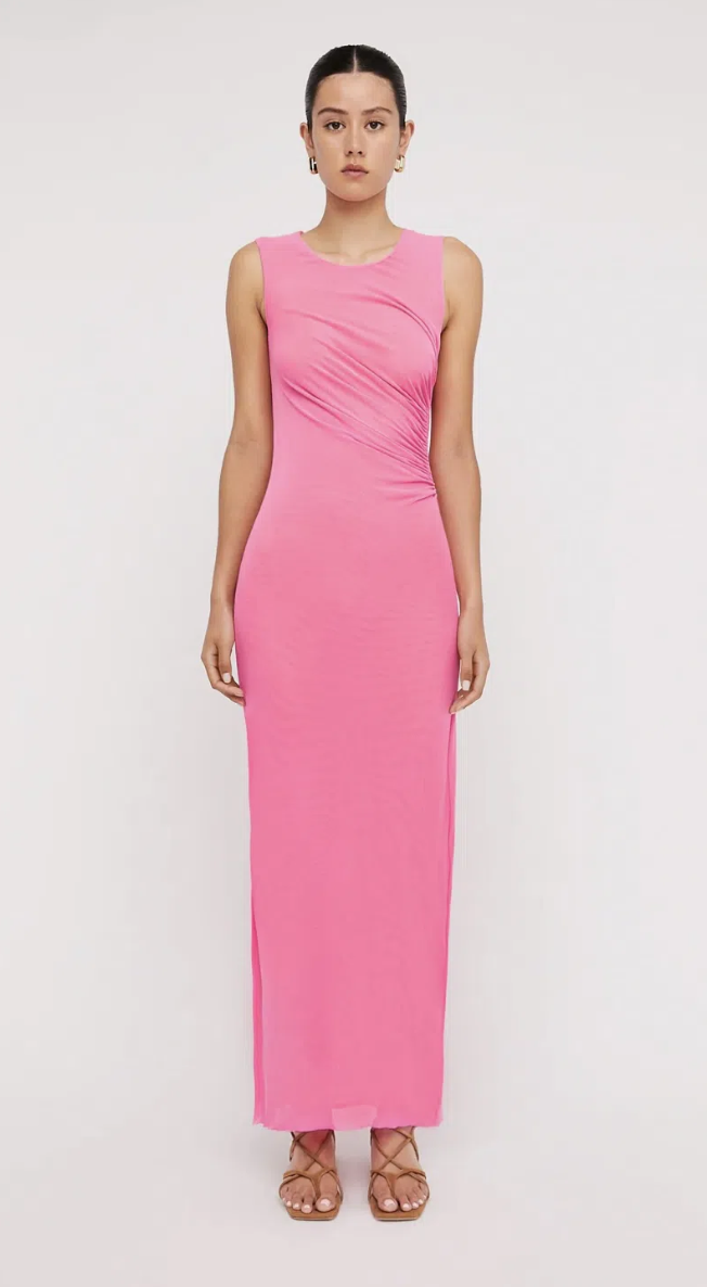 Formal rental Scanlan Theodore Scanlan Theodore Italian Mesh Gathered Dress Pink