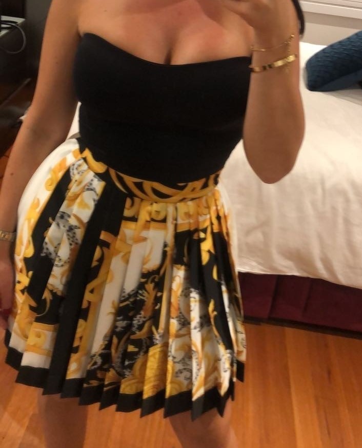 Affordable Versace Versace Pleated Skirt With Baroque Acanthus Print