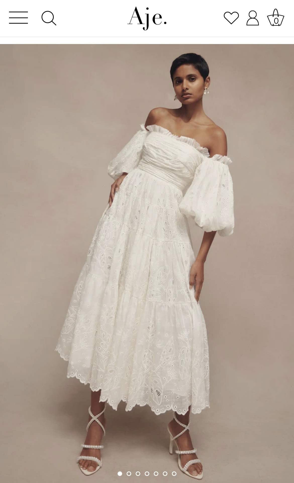 Designer rental Aje Zora Broiderie Midi Dress