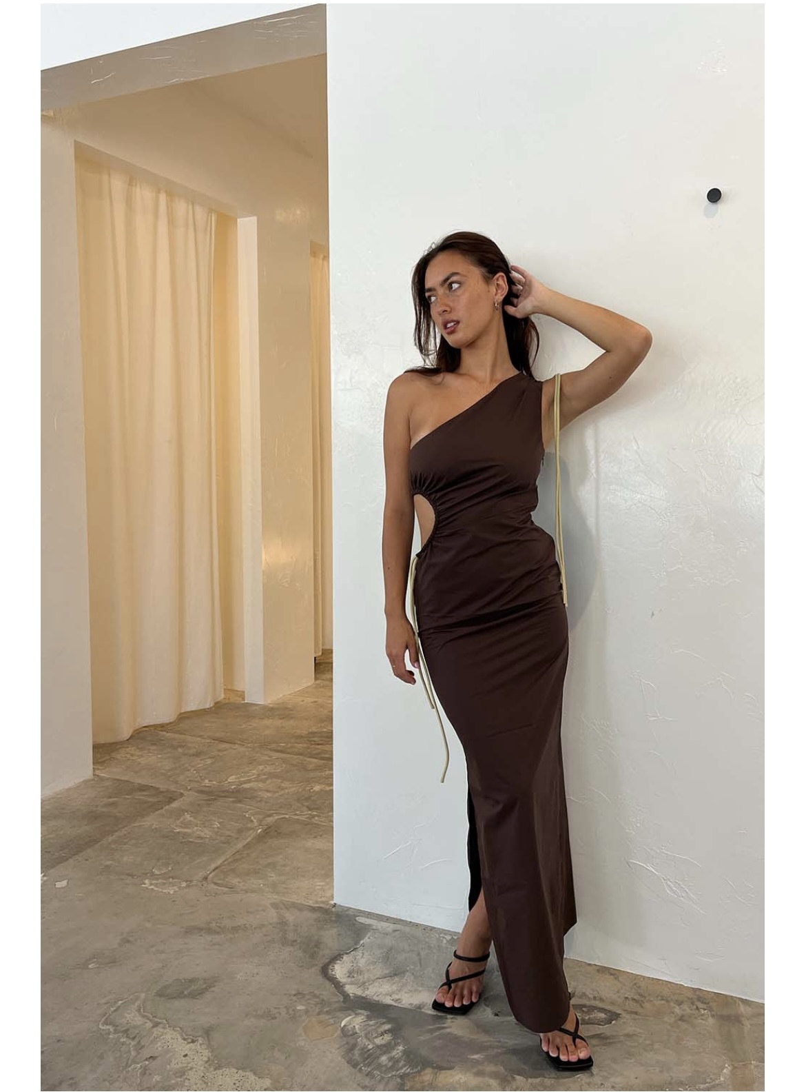 Loan a Sir The Label Jeanne One Shoulder Midi Dress