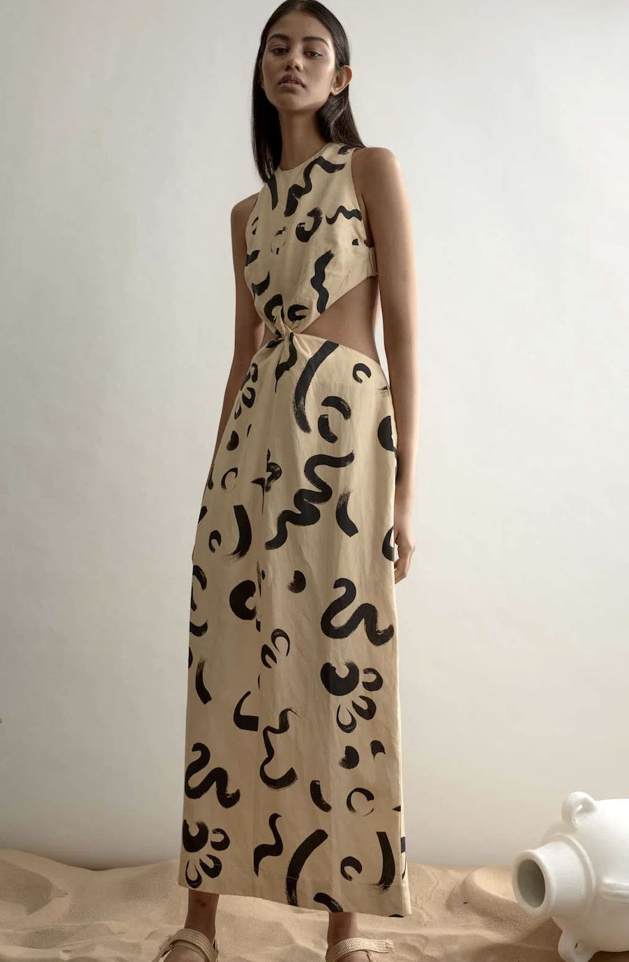 Borrow a Alemais Brush Stroke Twist Dress