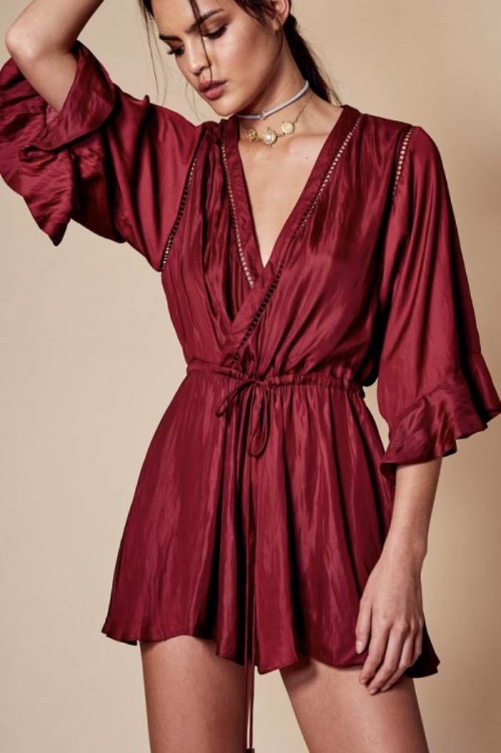 Designer rental Winona Arielle Playsuit Wine