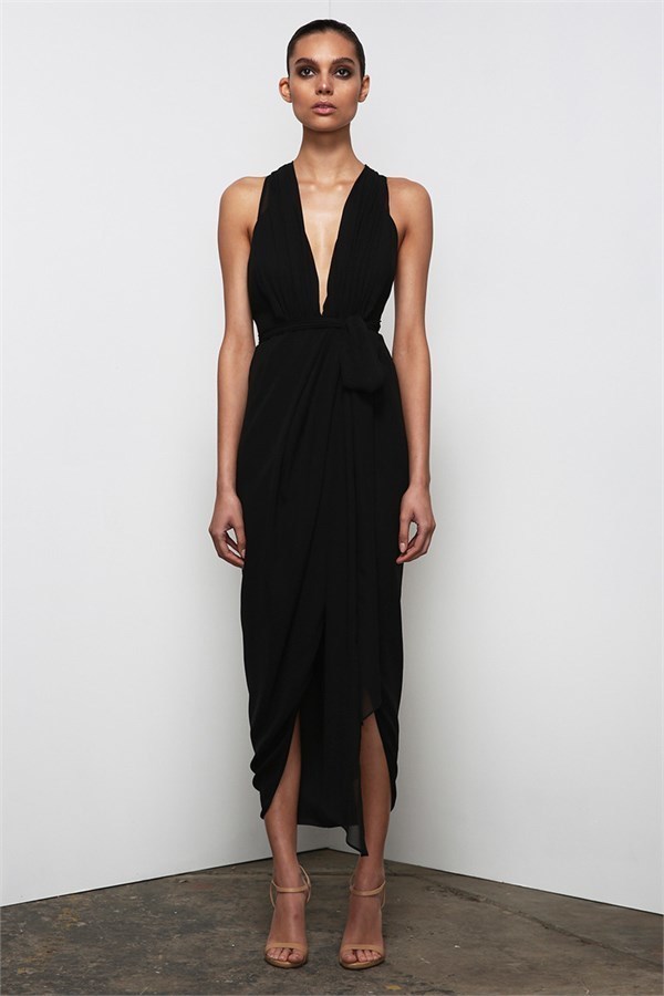 Loan a Shona Joy The Storm Cross Over Plunge Maxi Dress
