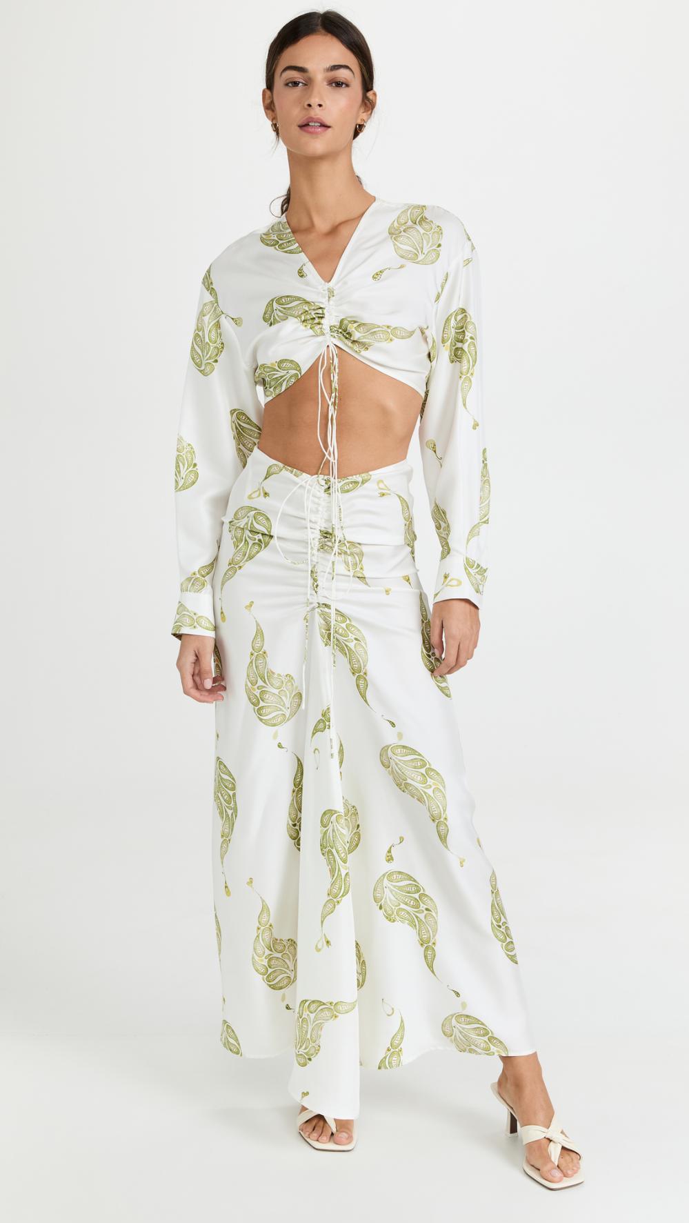 Designer rental Christopher Esber Ruched Disconnect Shirt And Skirt