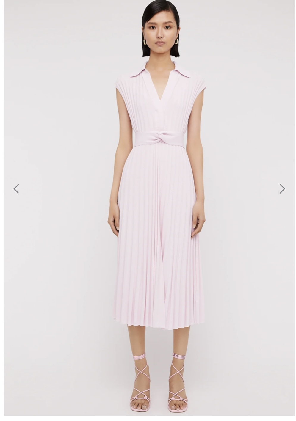 Designer rental Scanlan Theodore Pleated Rib Cap Slv Dress