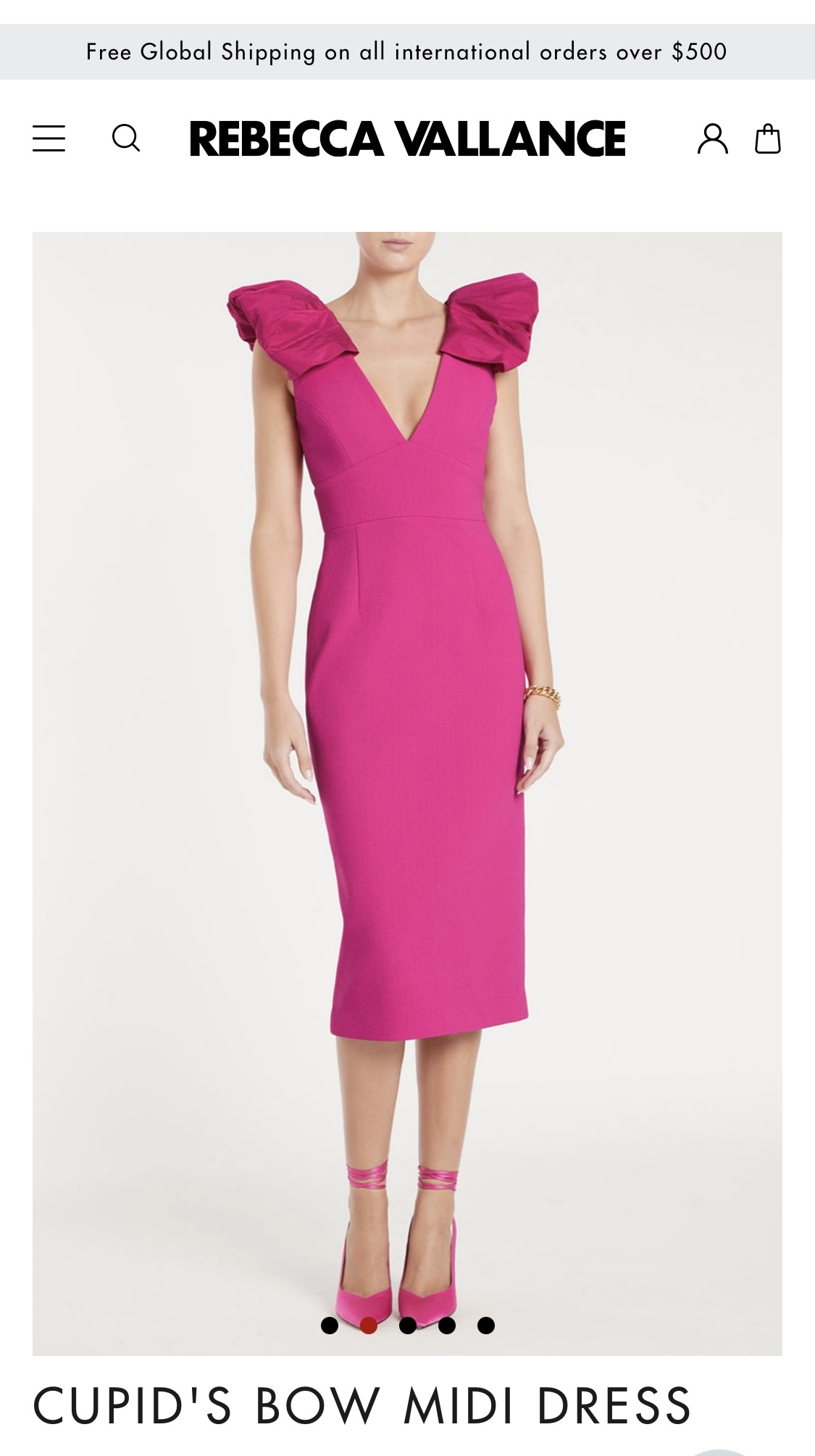 Hire a Rebecca Vallance Cupids Bow Midi Dress