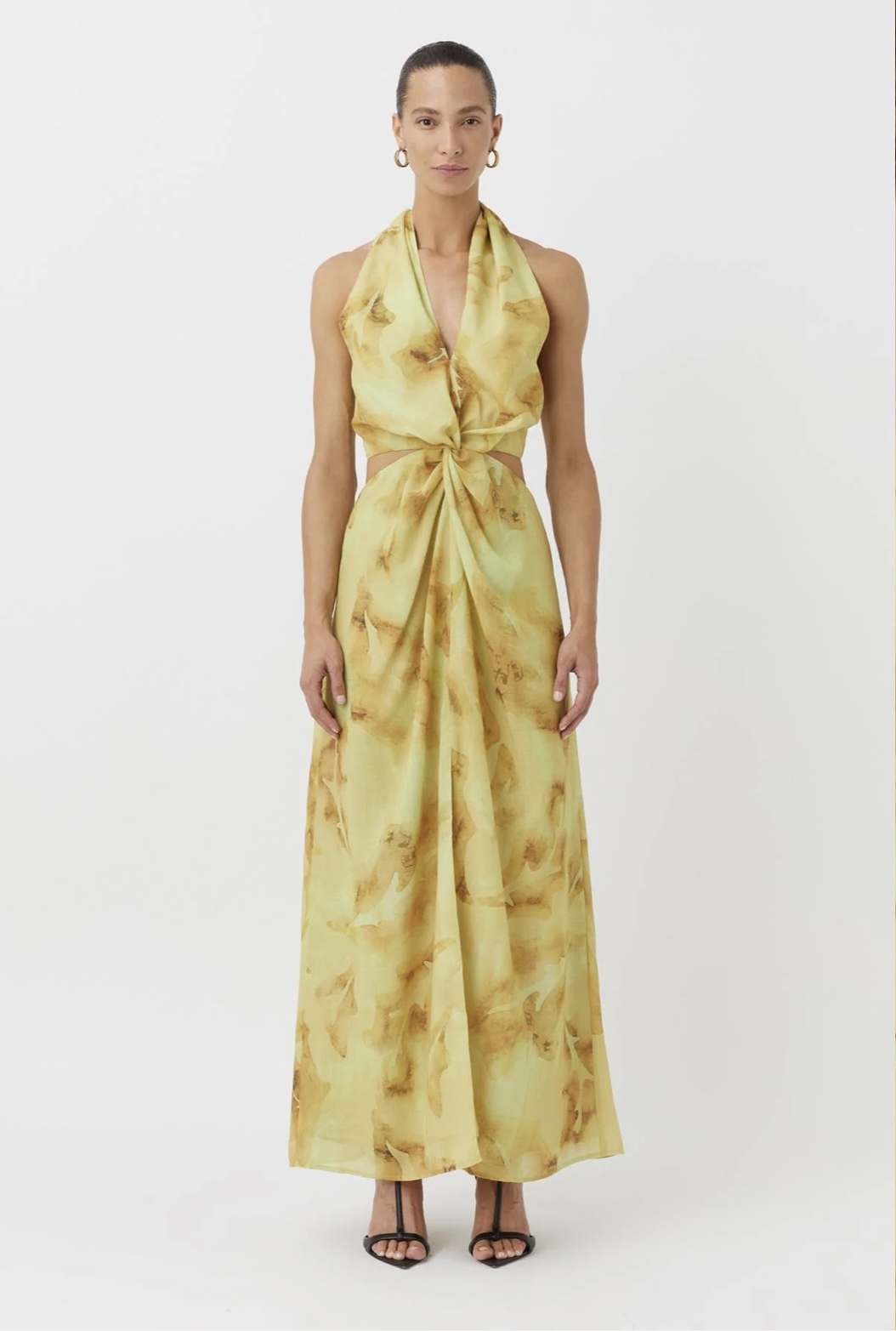 Borrow a Camilla And Marc Koa Cocoon Maxi Dress In Koa Yellow Print.