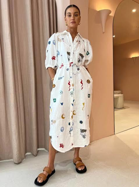 For rent a Alemais Soleil Embroidered Shirtdress