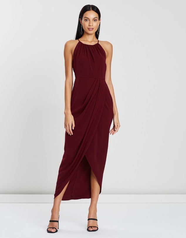 Designer rental Shona Joy High Neck Ruched Dress