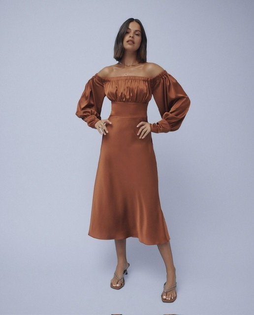 Cheap designer By Johnny Meg Belle Sleeve Midi