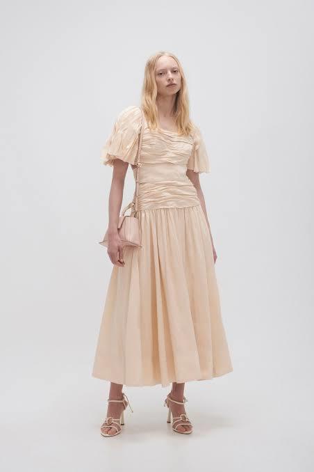 For rent a Aje Marianne Ruched Midi Dress