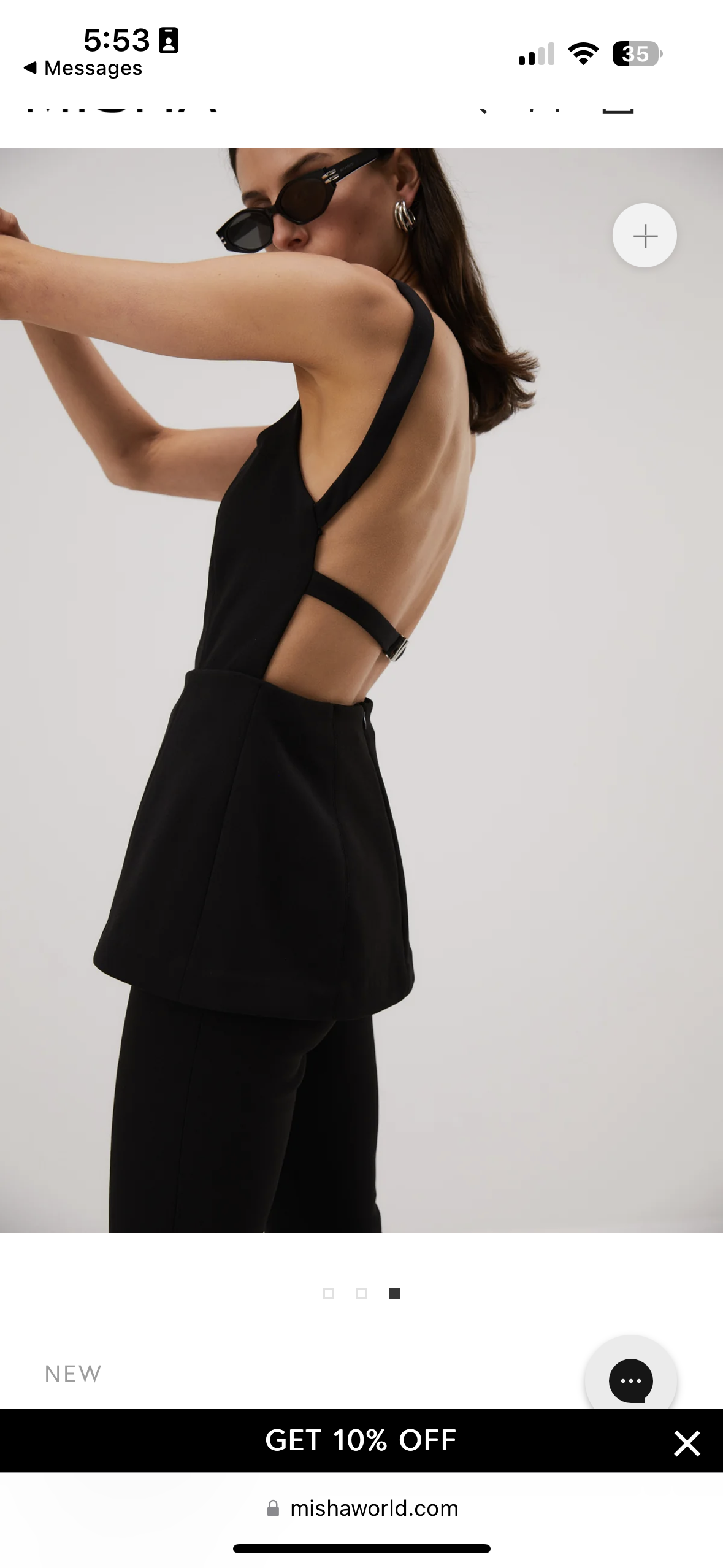 Designer rental Misha Collection Blaine Bonded Crepe Jumpsuit