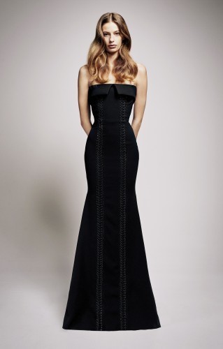Borrow a Alex Perry Black Payton Satin Crepe Eyelet Strapless Gown