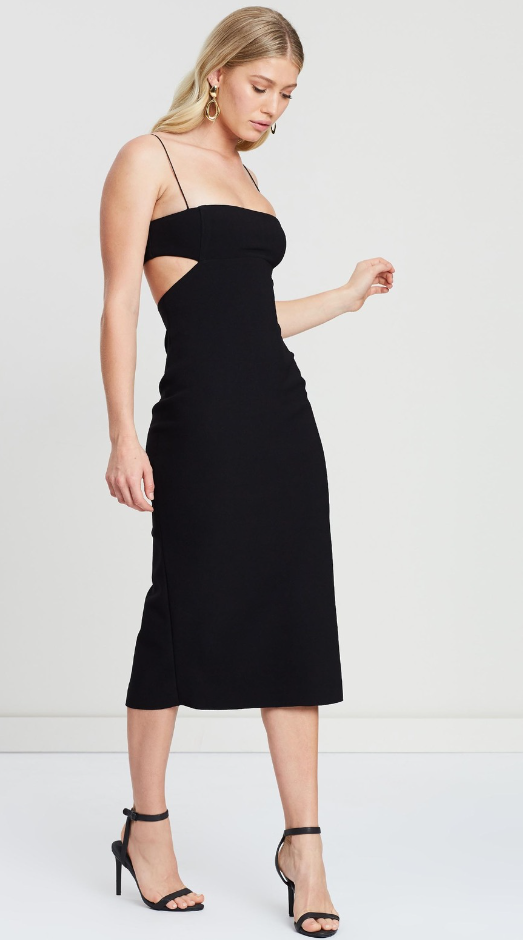 Affordable Bec & Bridge Elle Cut Out Black Midi Dress