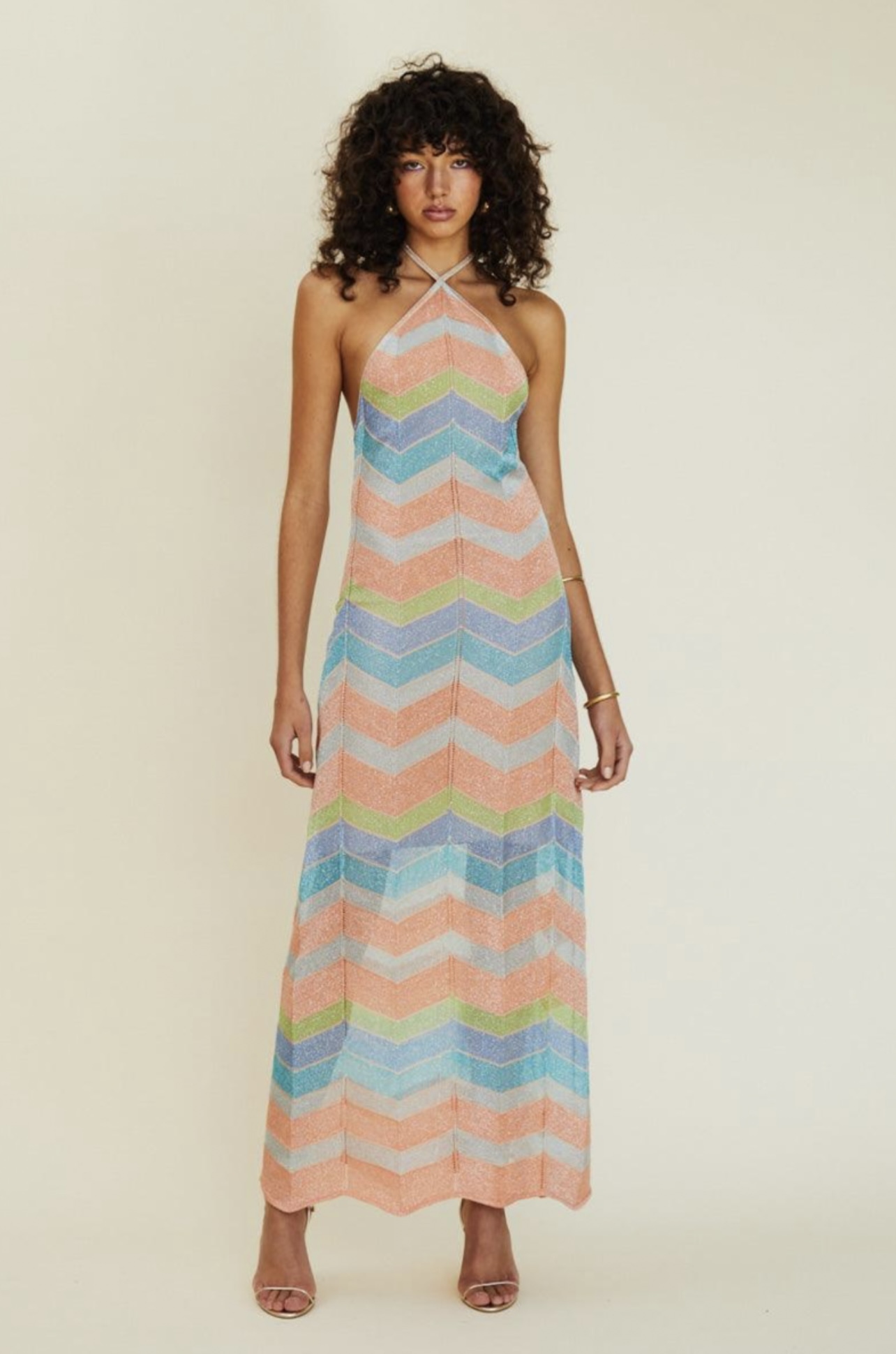Loan a Suboo Solar Chevron Halter Maxi Dress