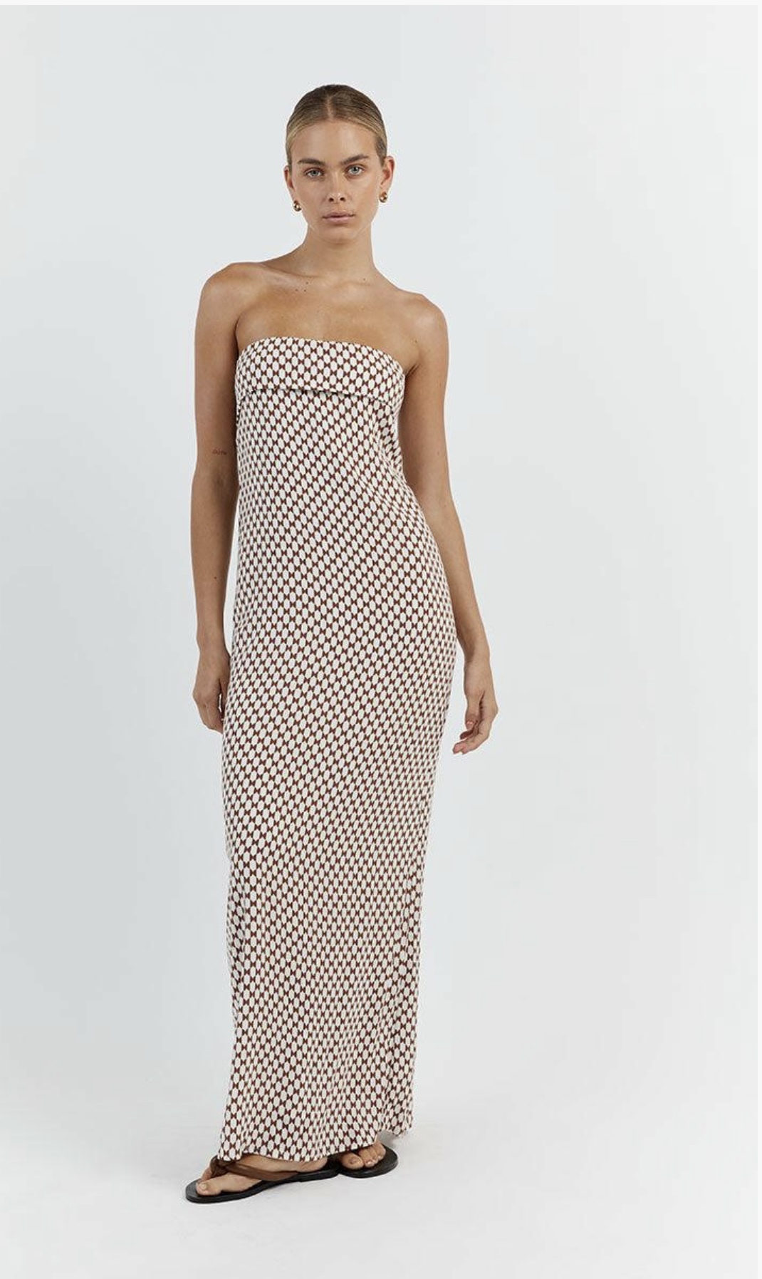 Designer rental Dissh Mae Choc Geo Strapless Dress